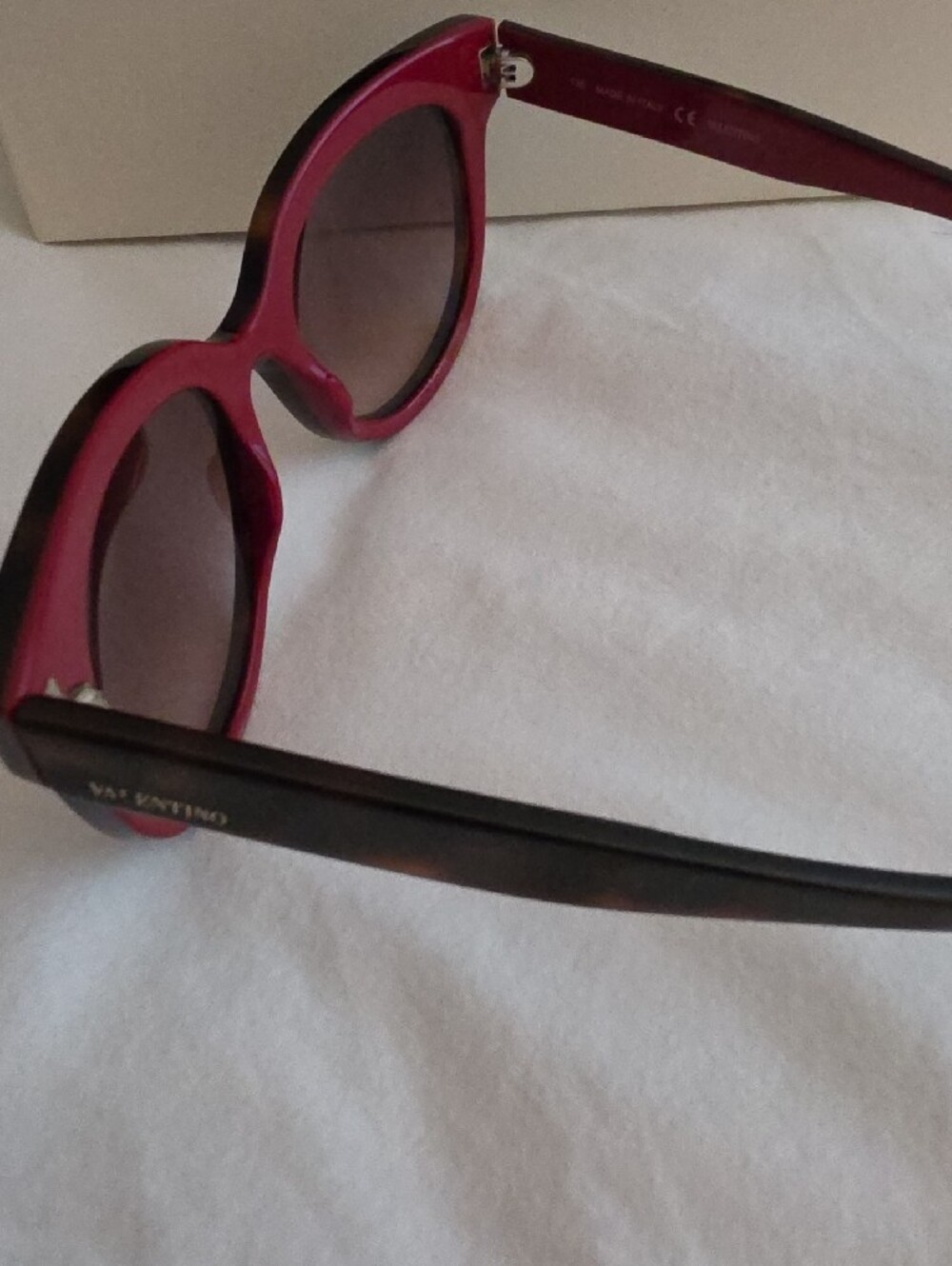Valentino Tortoiseshell Round Sunglasses with Gold Studs - Picture 4 of 5